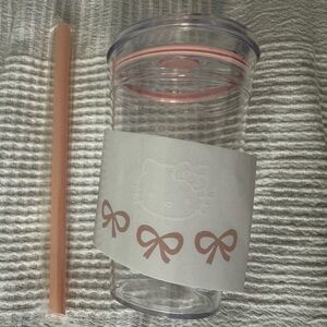 Hello Kitty Pink and Clear 16oz Tumbler with Straw
